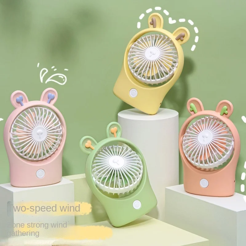 

2022 New USB Desktop Mini Fan Desktop Cartoon Office Student Portable Fans Handheld Charging Small Electric Fan