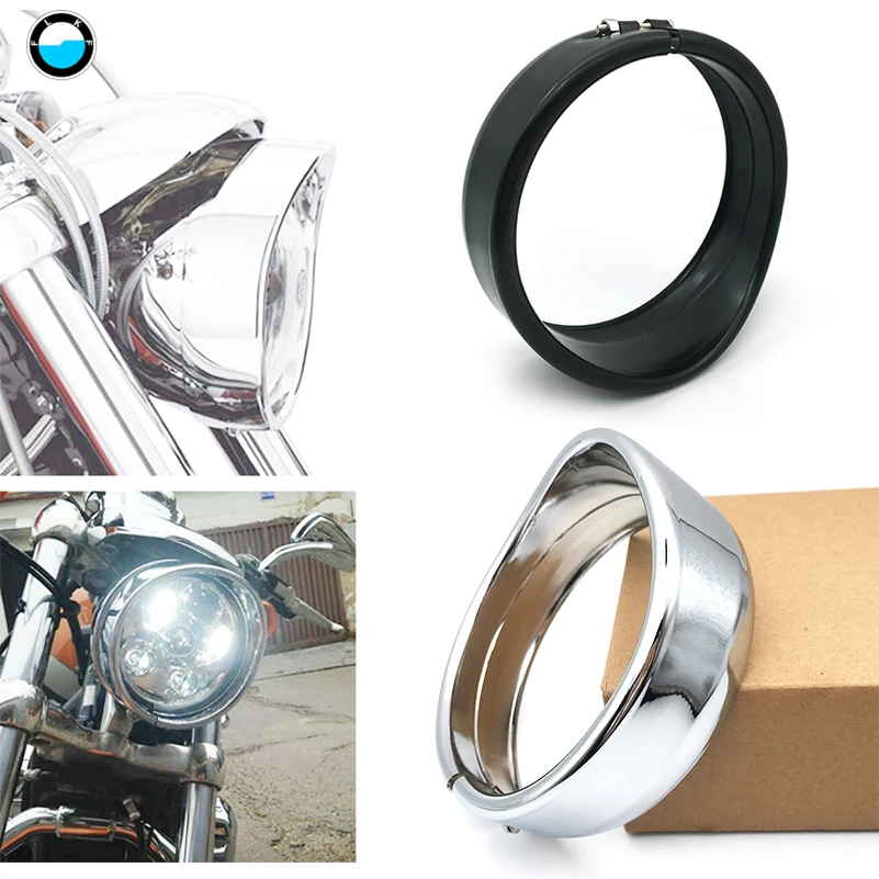 Motorcycle accessories 5.75 inch LED Headlight Trim Ring 69735-05 5 3/4&quot Headlamp Visor for motorcycle sportster 883 |