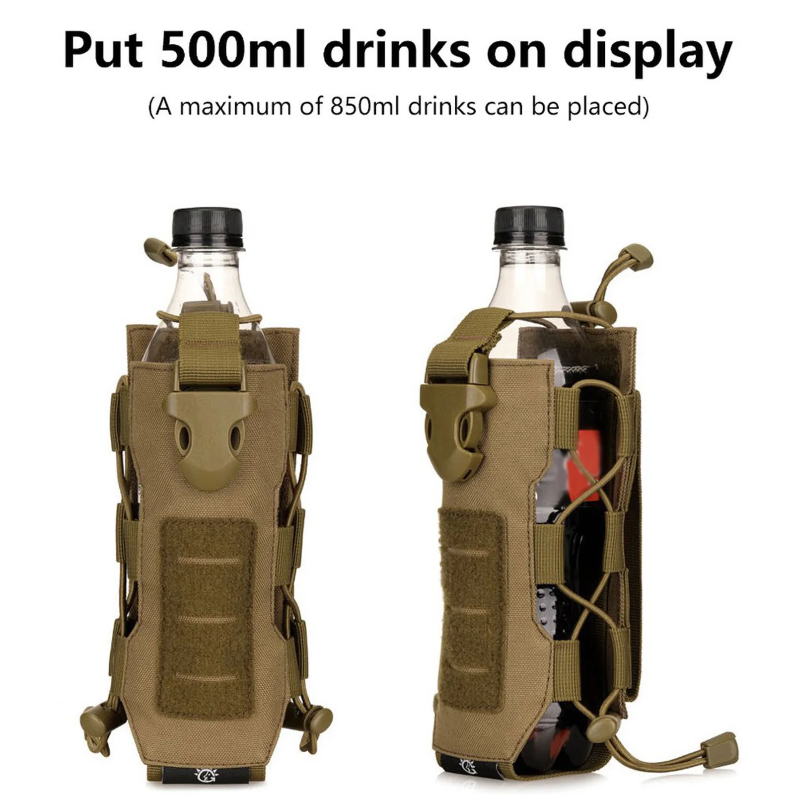 

Molle сумка для бутылки с водой, сумка для военной наружной регулируемой сумки для чайника, для путешествий, кемпинга, походов, рыбалки