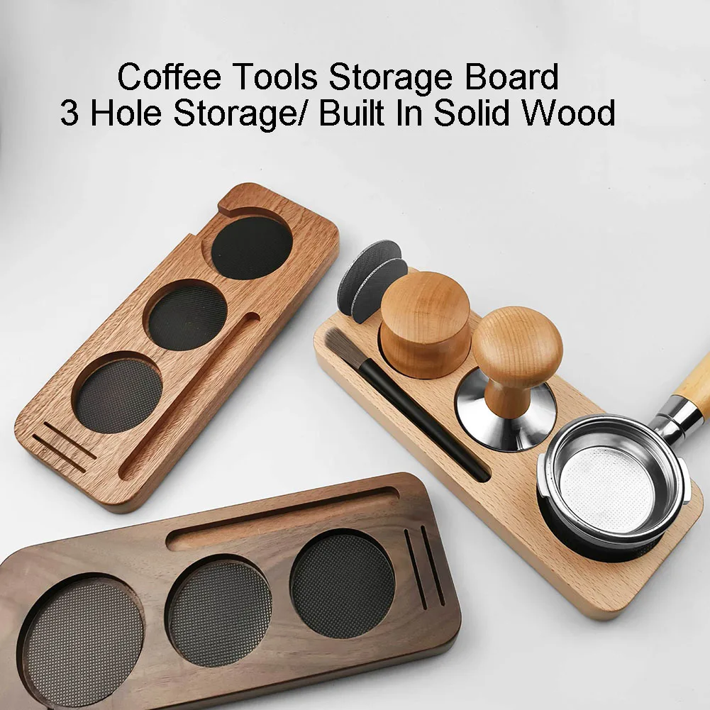 

1 Pcs 51mm/58mm Walnut Wood Coffee Tamper Mat Stand Coffee Filter Holder Base Rack Espresso Accessories For Espresso Tools