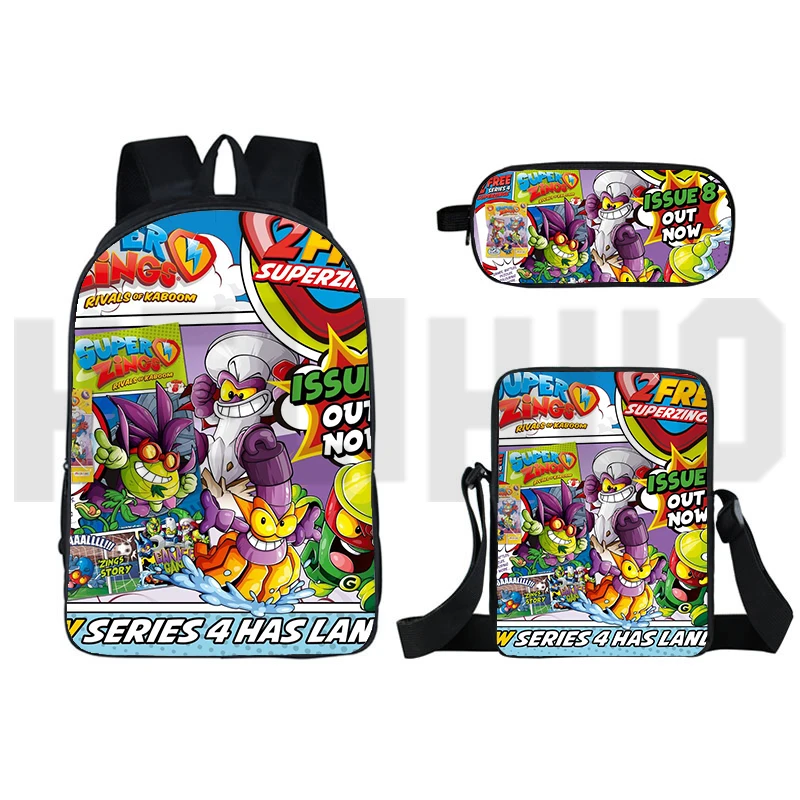 

16 Inch Knapsack Sac A Dos 3D Print Cartoon Super Zings Series 5 School Bag Kids Daily Pack Anime Superzings Backpacks Teenagers