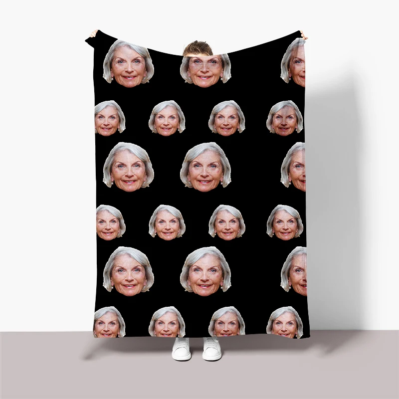 Забавный черный фон для фотосъемки с изображением лица индивидуальное одеяло