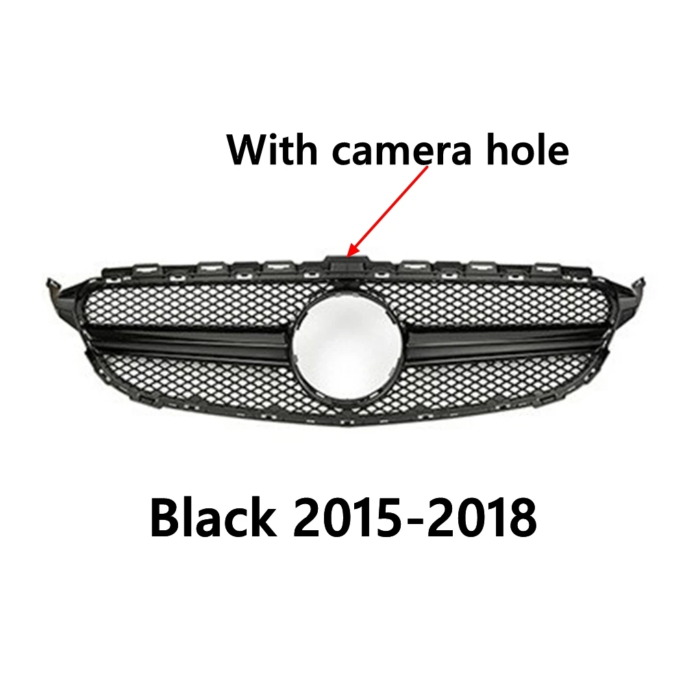 Для Mercedes Benz C W205 C205 S205 C43 2014-2018 Стиль Ремонт GT GTR Алмазная впускная сетка Передняя