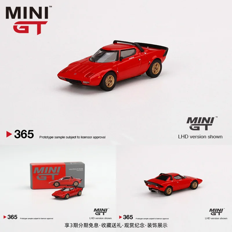 

MINI GT 1:64 Lancia Stratos HF Stradale Rosso #365 Die-cast alloy car model toys gift ornaments