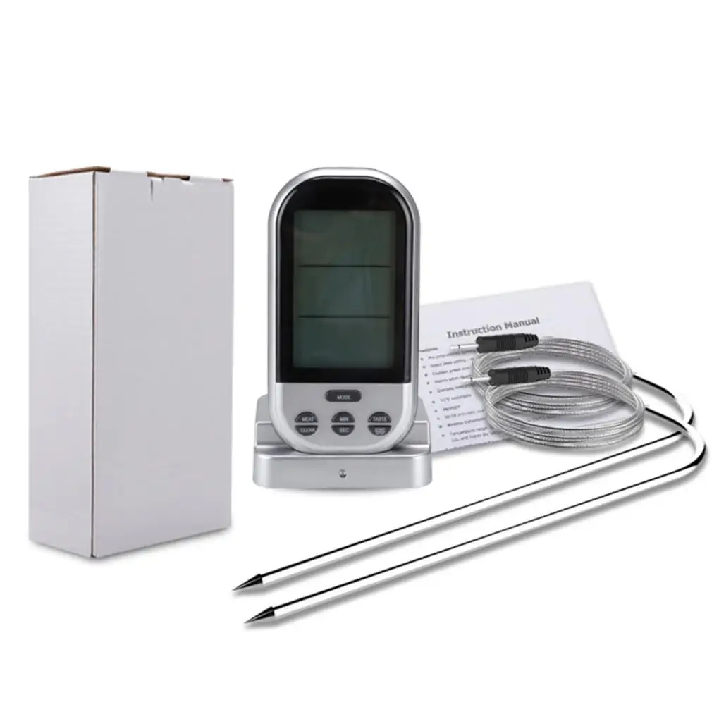 

Digital Kitchen Probe Meat Thermometer Wireless Timing Alarming Intelligent Barbecue Grill Measurer