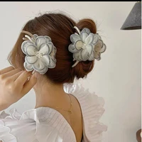 korean exquisite temperament mori department fungus edge flower clip personality minority back of the head lace hairpin jewelry