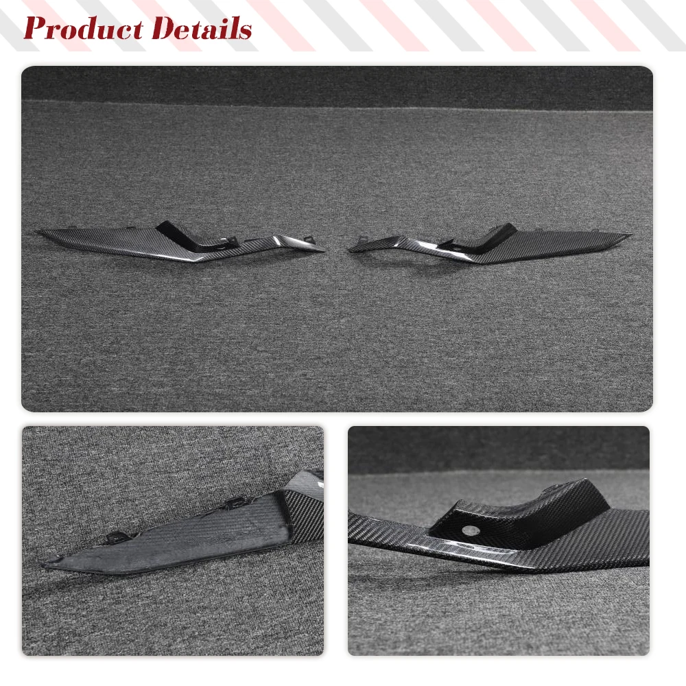 Для Chevrolet Corvette C8 Z06 2020-2024 настоящий карбоновый передний бампер сплиттер Canards