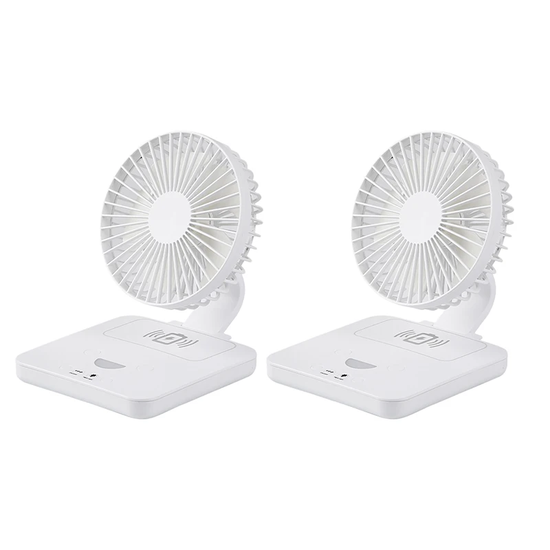 

Mobile Phone Wireless Charging Desktop Fan USB Charging Mini Fan Desk Fan Home Office Electric 3-Speed Adjustment