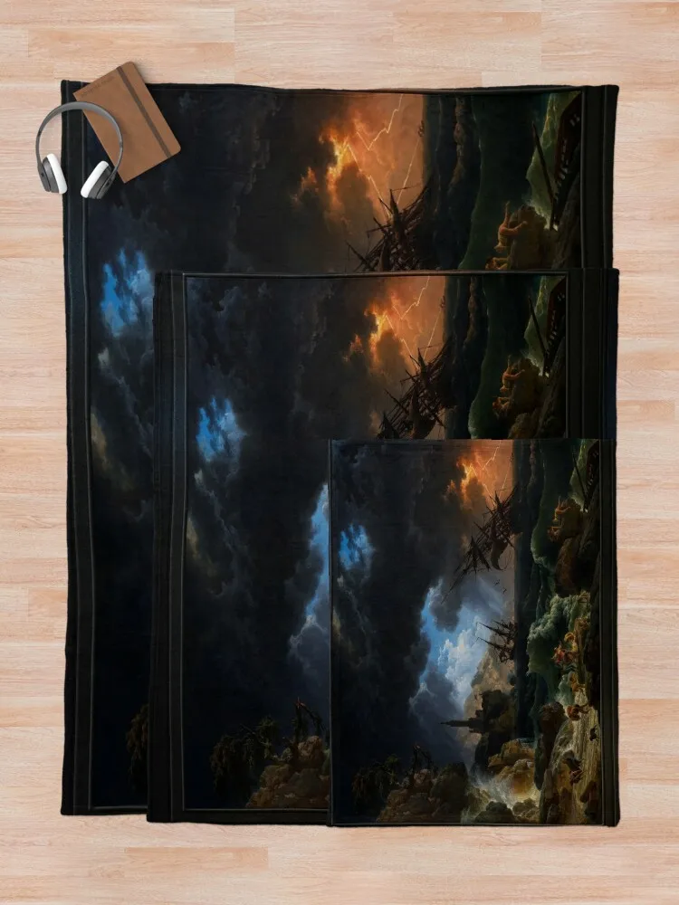 Корабль в берегу моря (поседневный день) Клода Джозеф Vernet Плед Одеяло