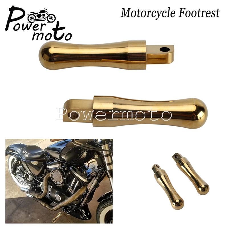 

Brass Motorcycle Footrest Foot Rest For Universal Harley Sportster XL1200 883 Softail Dyna Cruiser Bobber Custom Chopper Footpeg