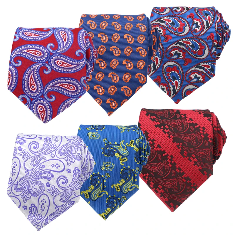 

Hot 8CM Ties For Men 100% Silk Man Necktie Paisley Floral Gravatas Luxe Pour Corbatas Para Hombre Mayoreo Negocio Wedding