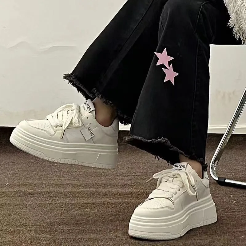 2023 Women's Chunky Sneakers Thick Bottom Platform Chain Vulcanize Shoes Fashion Breathable Casual Walking Shoe for Woman Female