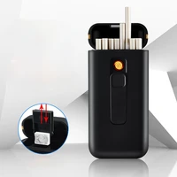 heating wire lighter rechargeable cigarette case with 20 sticks smoking accessories gift for men briquets et accessoires fumeurs