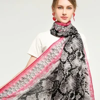 18090cm luxury brand hijab lady square scarves python lines twill silk scarf women bandana shawl wraps headband fashion foulard