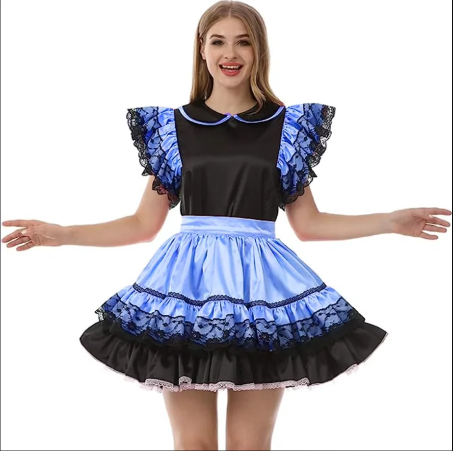 Взрослое гигантское сексуальное платье для маленьких девочек синее черное