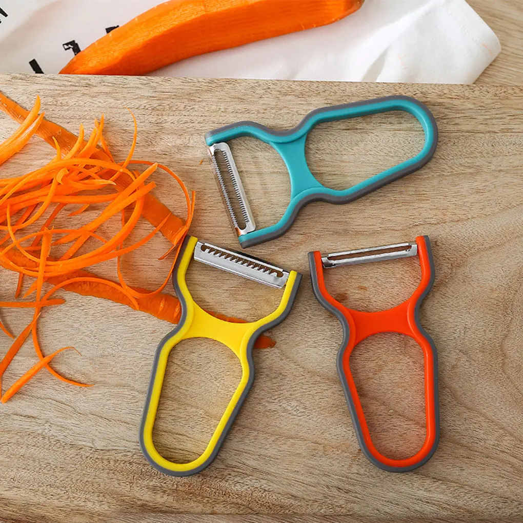 

3Pcs Vegetable Peeler Set Potato Slicer Cabbage Grater Fruit Peeler Non-Slip Handle Manual Kitchen Peeling Tool Color Random