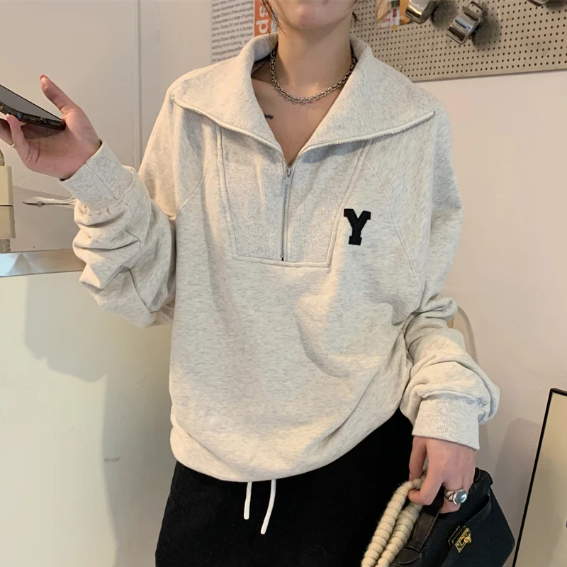 

autumn hoodies women y2k clothes Long Sleeve letter embroidery thin Sweatshirts Harajuku oversized hoodie goth y2k tops clothes
