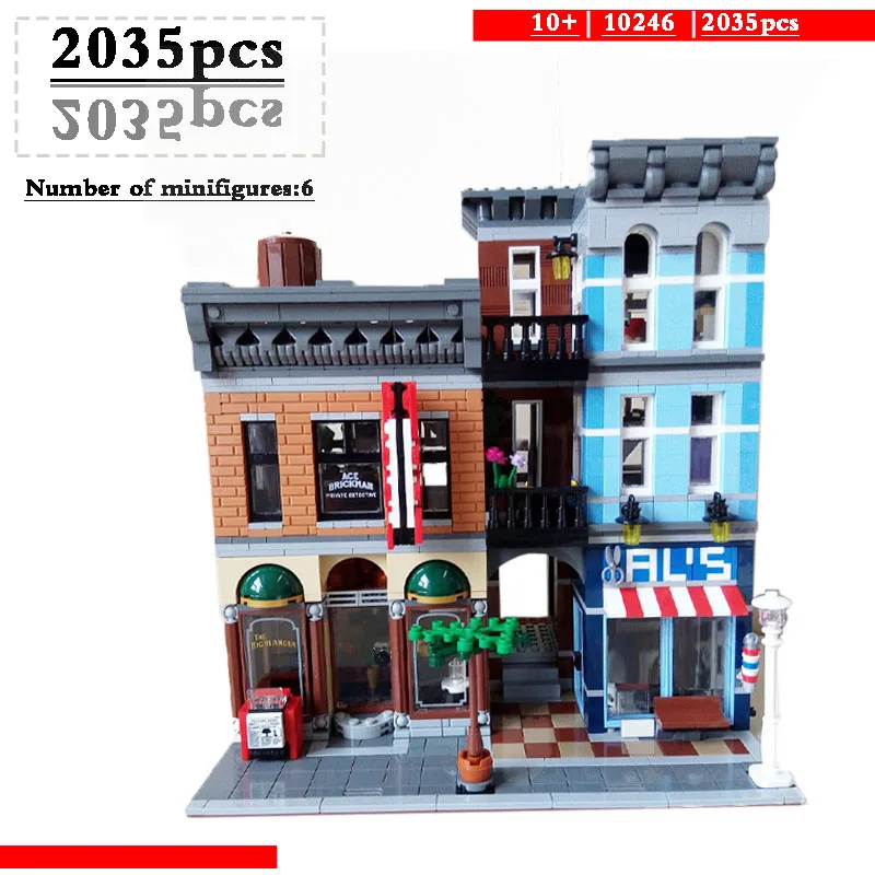 

Classic building city detective agency compatible with 10246 15011 brick tile toy street view Christmas gifts children's gifts