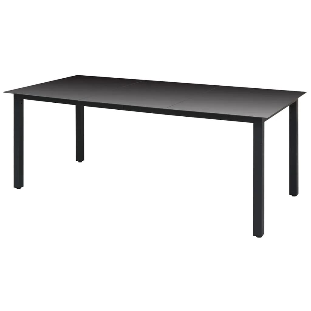 

Garden Table, Aluminium and Glass Outdoor Picnic Table , Patio Furniture Black 190x90x74 cm