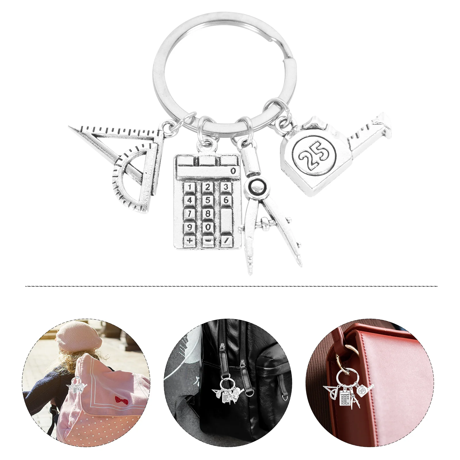 

Брелок с измерительным компасом, модные кольца, креативный подарок, брелки с подвеской, декоративные украшения, сумка