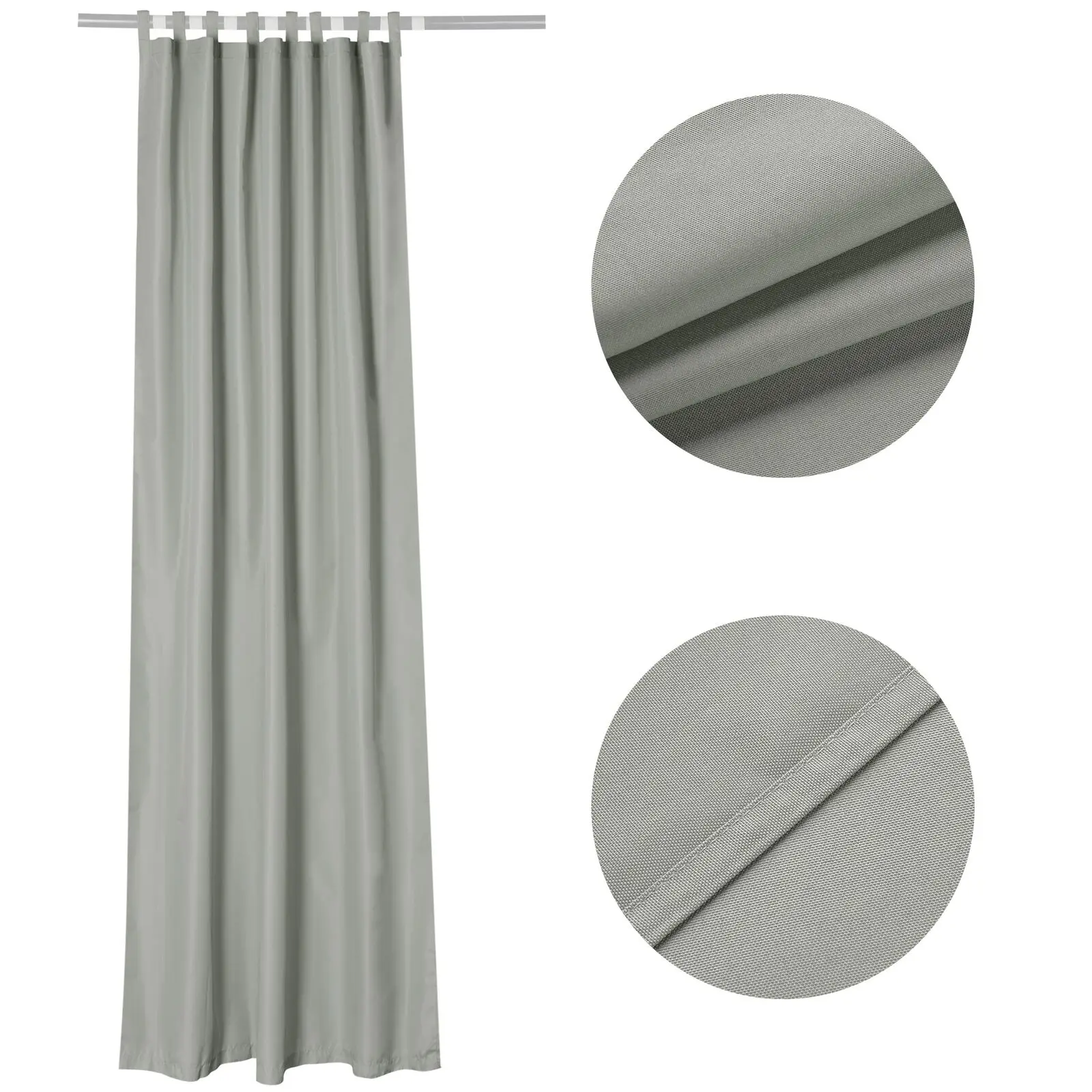 

54" X 96" Outdoor Patio Curtain with Hook & Loop Fastener UV Protection Gray