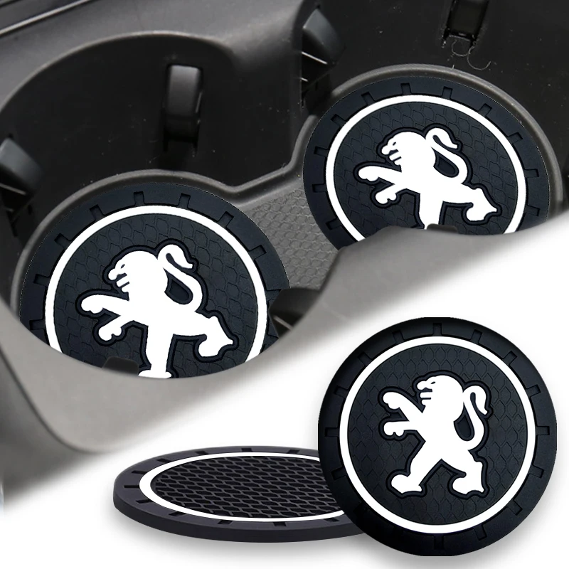 

PVC Car Cup Holder Coasters Anti Slip Cup Mats for Peugeot 308 206 307 207 2008 3008 5008 Rcz Rifter Traveller 406 Accessories