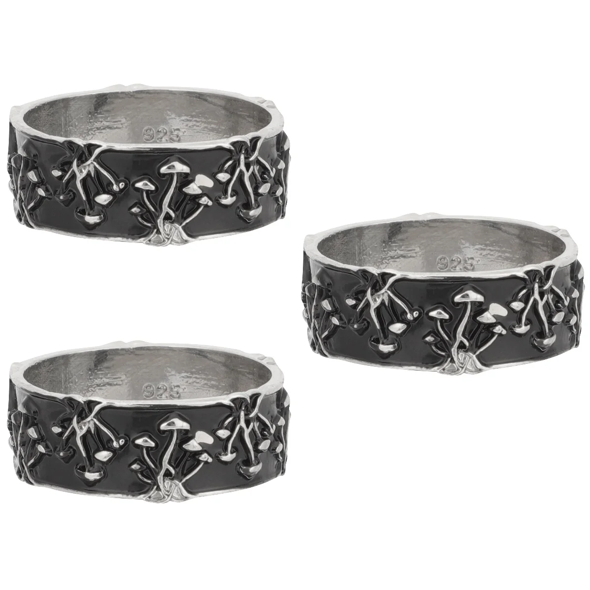 

3pcs Vintage Gothic Ring Mushroom Ring Birthday Christmas Jewelry Gift for Women Men