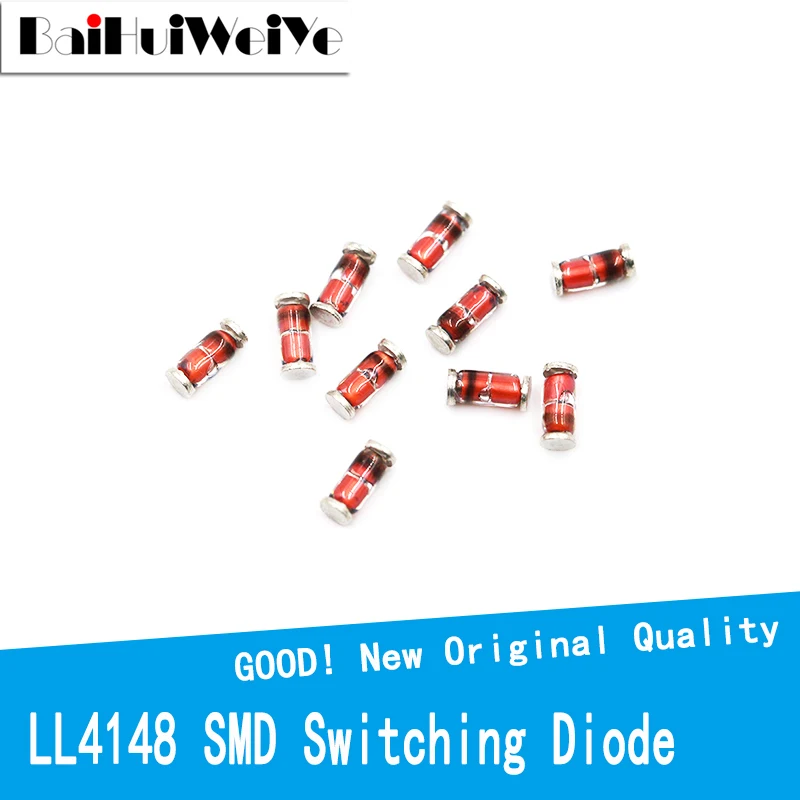 100PCS/Lot 1N4148 LL4148 IN4148 SMD Switching Diode Glass Cylinder 1206 Package New Original Good Quality Chipset