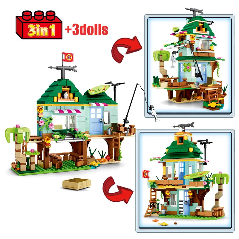 3 в 1 Детский конструктор Морской остров |