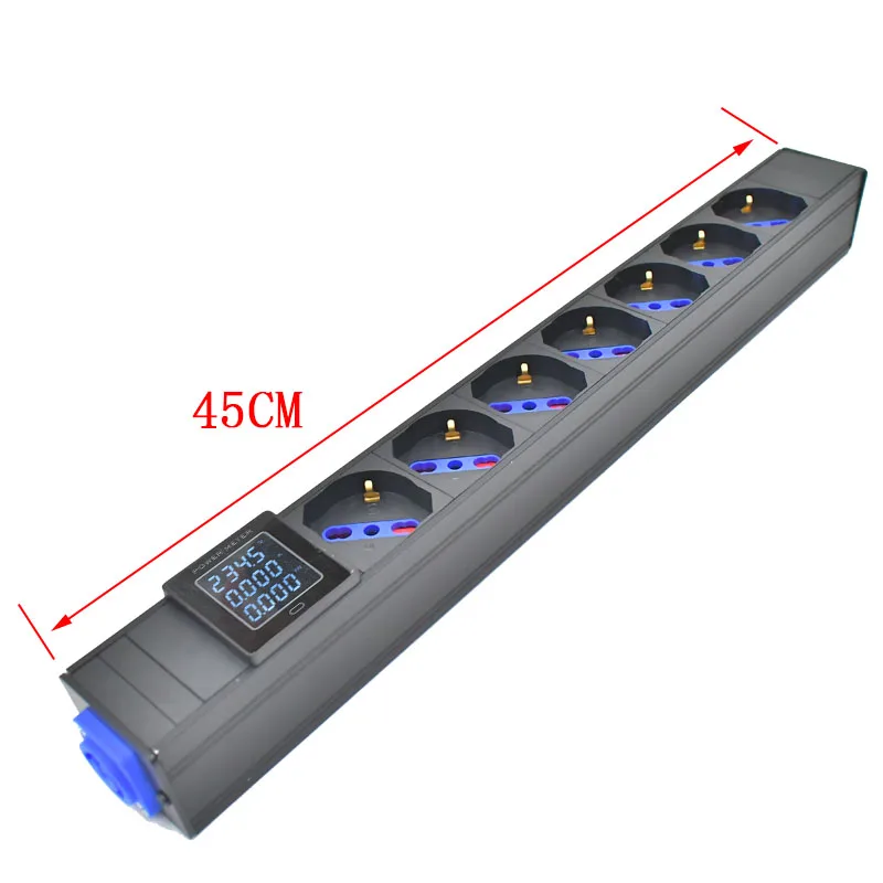 Удлинитель PDU с амперметром, 20 А, выходная коробка Schuko Powerlink, Германия, Италия, розетка переменного тока 2-10 (art.: 3920c6b0ce99c) - 3920c6b0ce99c
