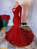 2022 robe de soiree longue mermaid evening dresses one shoulder formal lady party prom dresses luxury gowns custom make dresses