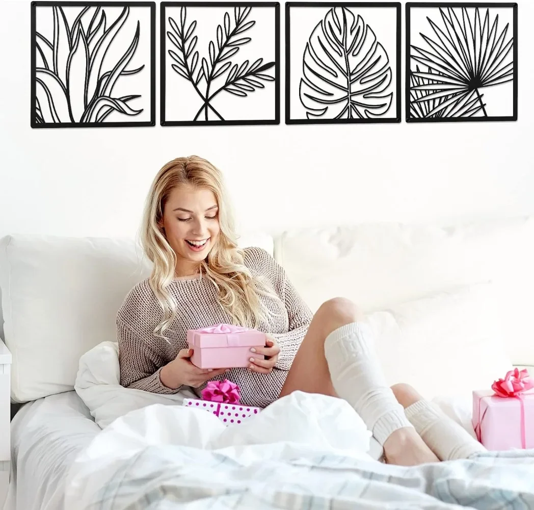 Металлические Тропические Растения Настенные Подвески 2024 Стильное Железное