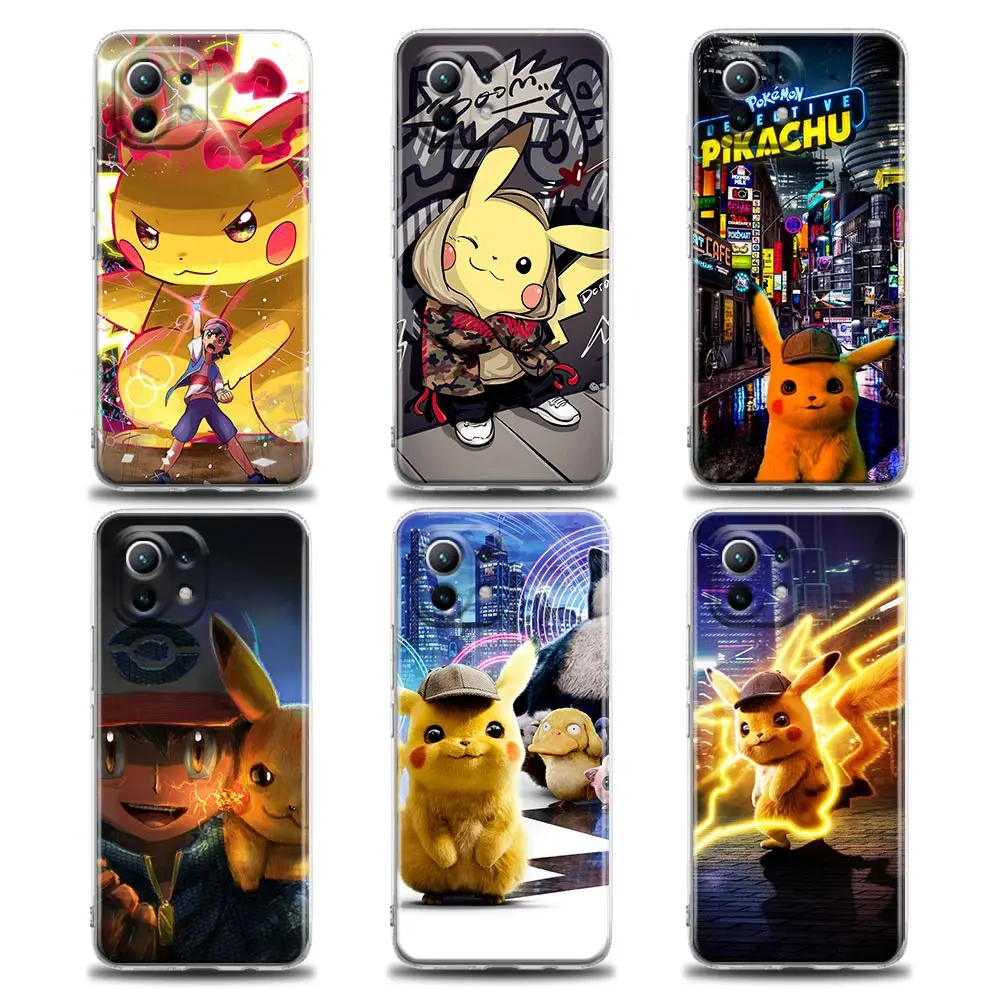 

For Xiaomi Mi 10 11 11T Pro Lite 12X POCO X3 F3 NFC Case Clear Soft Cover Japan Anime Cool Pikachu Phone Case For Redmi 9 9A 10