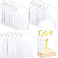 20 pack clear arch acrylic sign acrylic sheet blank diy arch table number card wedding sign event party decor for bar menu sign