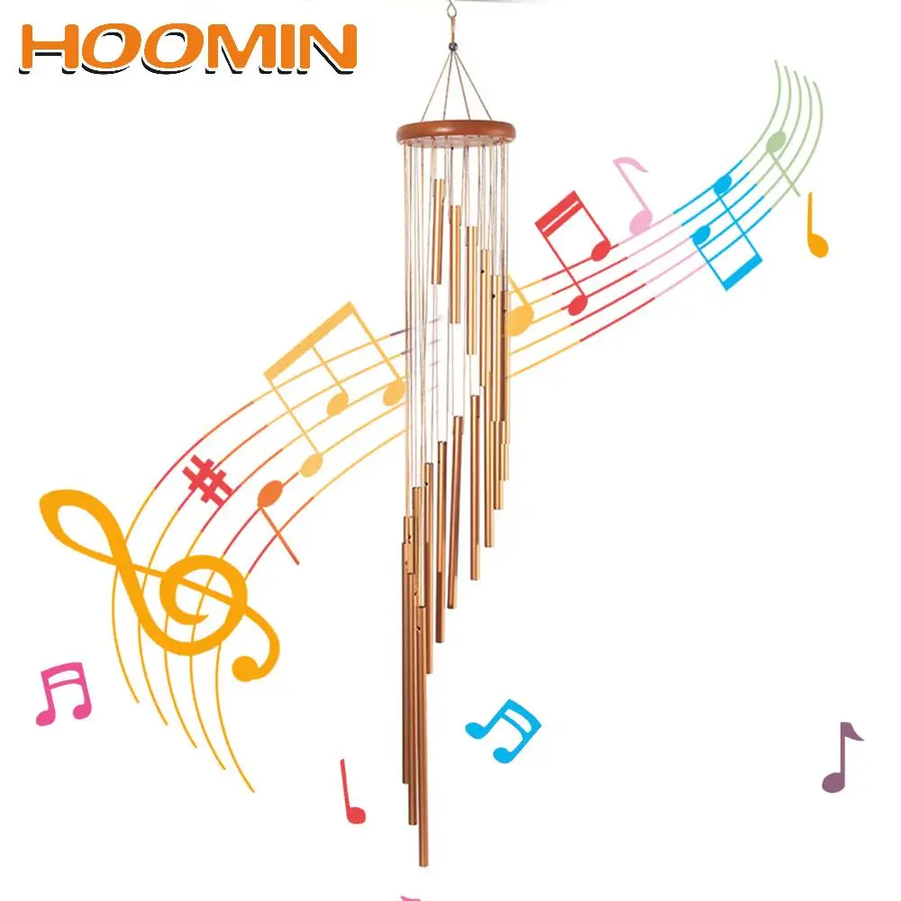 

Металлические ветряные колокольчики HOOMIN, настенный Декор для дома, скандинавский классический орнамент ручной работы, 18 трубок, для сада, п...