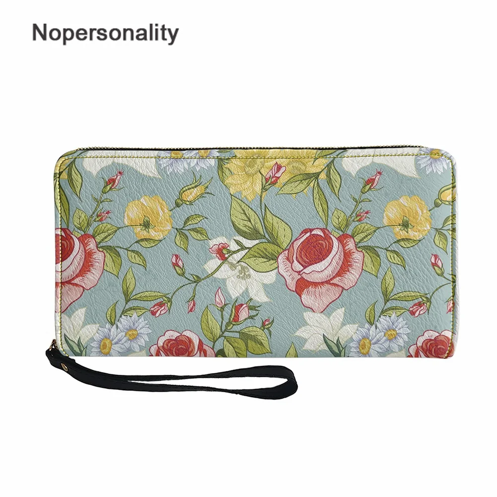 

Модный женский кожаный кошелек Nopersonality, Длинный кошелек с принтом Wildblumen, вместительный клатч для денег, сумка для денег, держатель для карт