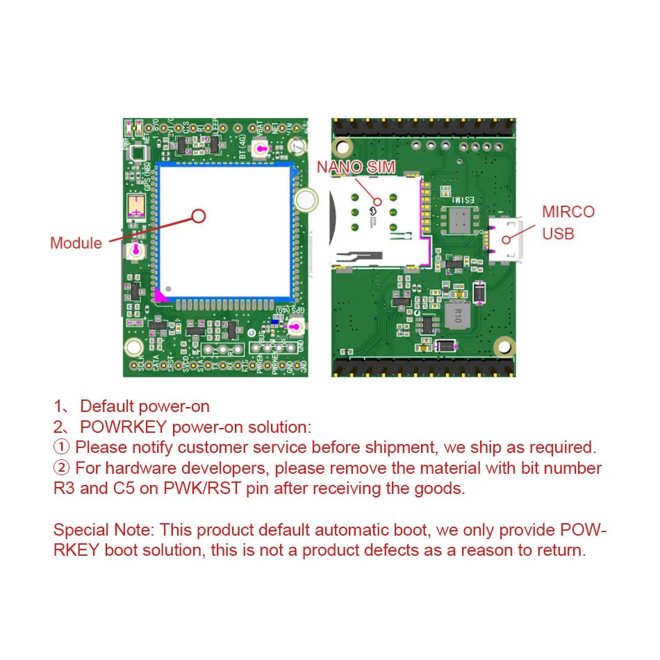Фото SIMcom A7672E-LASE Макетная плата LTE CAT1 4G Модуль Двухрядный контакт Поддержка данных + голосовая основная плата для Европы/Среднего Востока/Африки №4