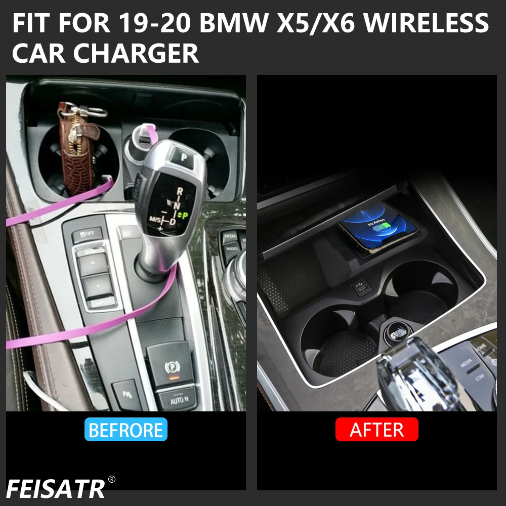 Автомобильное беспроводное зарядное устройство 10 Вт ДЛЯ 19-20 X5/X6 БЕСПРОВОДНОЕ