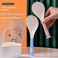 creative stand able silicone rice spoon food grade non stick rice ladel suction vertical spoon household resistant