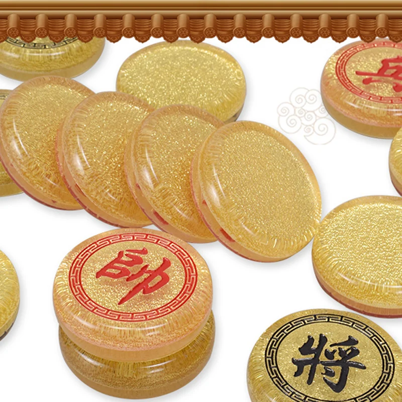 

Portable Plastic Professional Chess Pieces Thematic Family Table Games Chinese Chess Sacred Geometry jogo Xadrez sequence Game