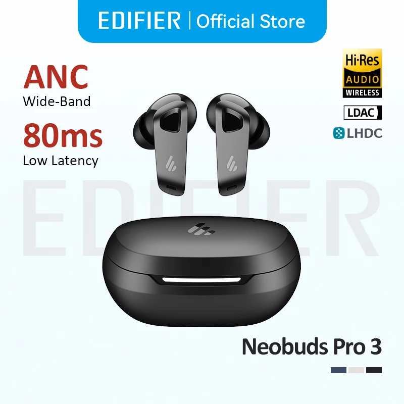 Edifier NeoBuds Pro 3 TWS auriculares Bluetooth auriculares inalambricos ANC de alta resolucion-50dB cancelacion de ruido adaptable LDAC LHDC Audio espacial