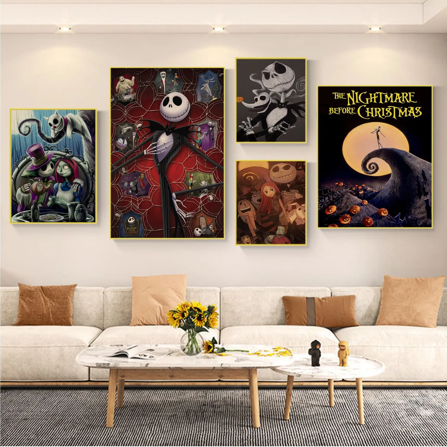 

Disney The Nightmare Before Christmas Art Poster For Living Room Bar Decoration Room Wall Decor