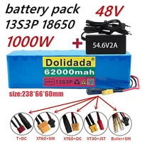 48v 62000mah 1000w 13s3p 48v lithium ion battery pack for 54 6v e bike electric bicycle scooter with bms54 6v charger
