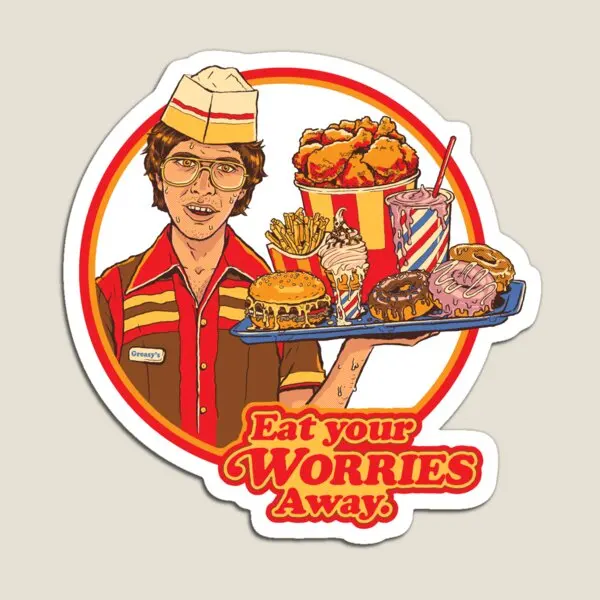 

Eat Your Worries Magnet Baby Colorful Refrigerator Holder Cute Stickers Home Funny Toy Decor for Fridge Organizer Children