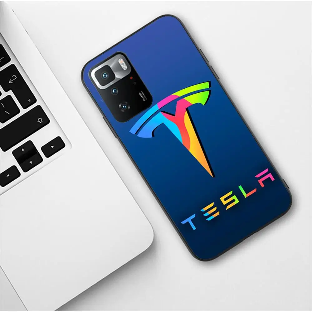 Tesla New Energy Car Black Phone Case For Redmi 9 9A 7A 10 8A 10A 8 Note 11 10S 7 11S Plus POCO X3 Pro Fashion Soft Phone Covers