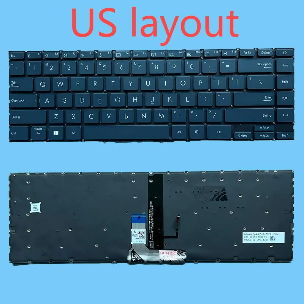 Фото UX425E клавиатура для ноутбука Asus ZenBook 14 UM425 UM425I UM425IA UX425 UX425J UX425JA UX425E UX425EA U4700 с подсветкой SN3591BL №1