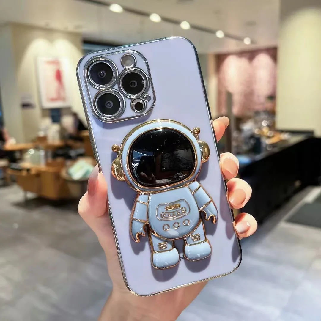 

Electroplated Astronaut Silicone Phone Case for IPhone: 13/12/11/xs/x
