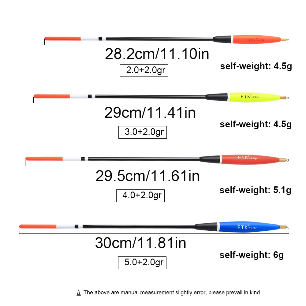 FTK рыболовный поплавок Barguzinsky Fir 4 шт./набор смешанных размеров с длинным хвостом
