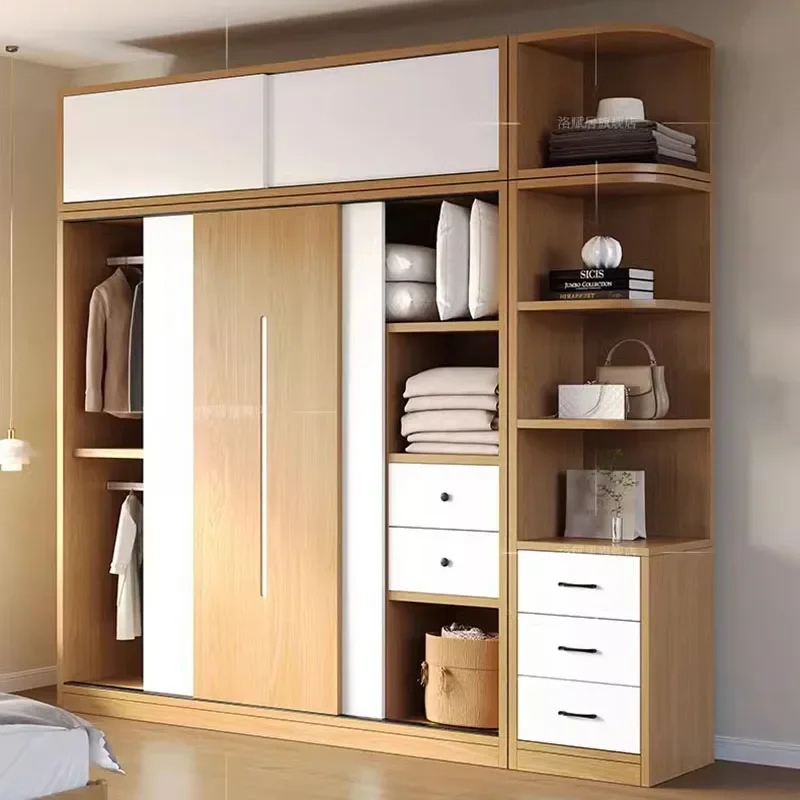 

Drawer Room Wooden Wardrobe Organization Hanging Storage Bedroom European Wardrobe Ropero Armable De Ropa Practical Furniture