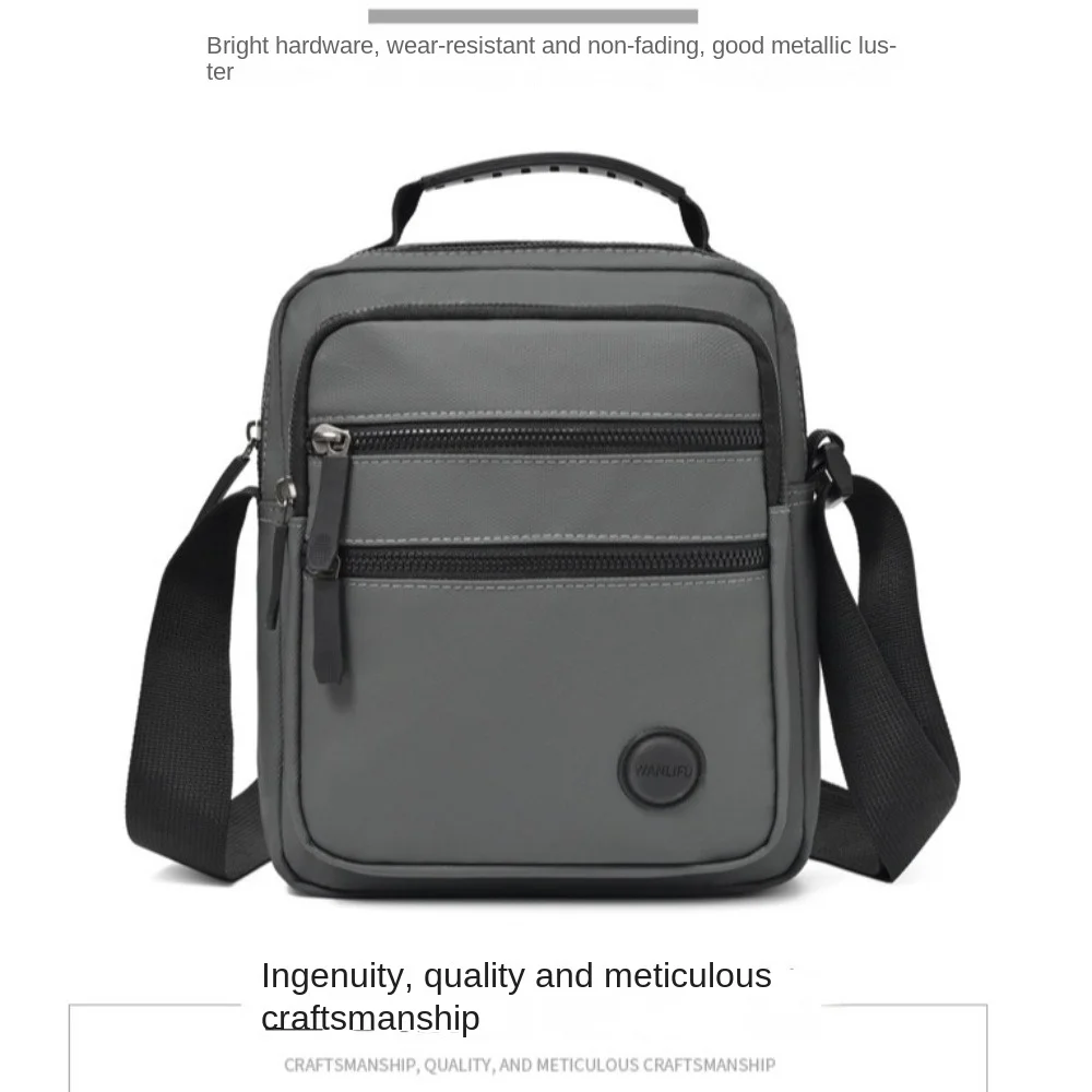 Многослойная мужская сумка через плечо на молнии из ткани Оксфорд портативная